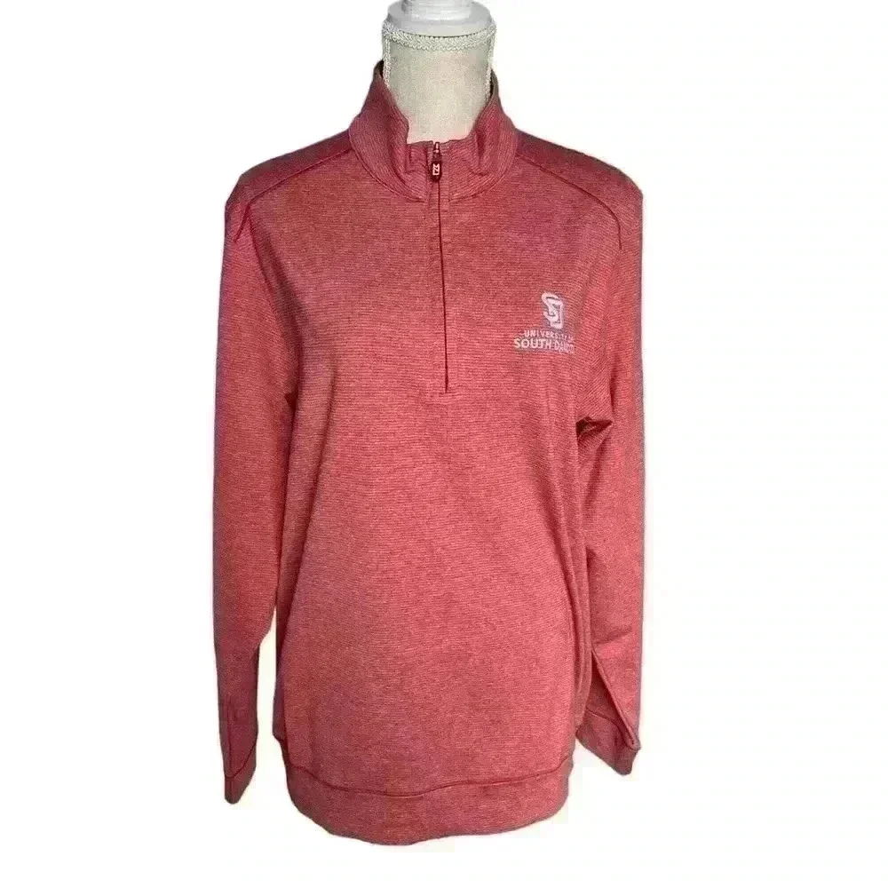Cutter Buck Men’s 1/4 Zip in Red Size Medium - University of South Dakota Medium